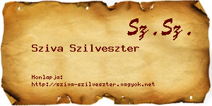 Sziva Szilveszter névjegykártya
